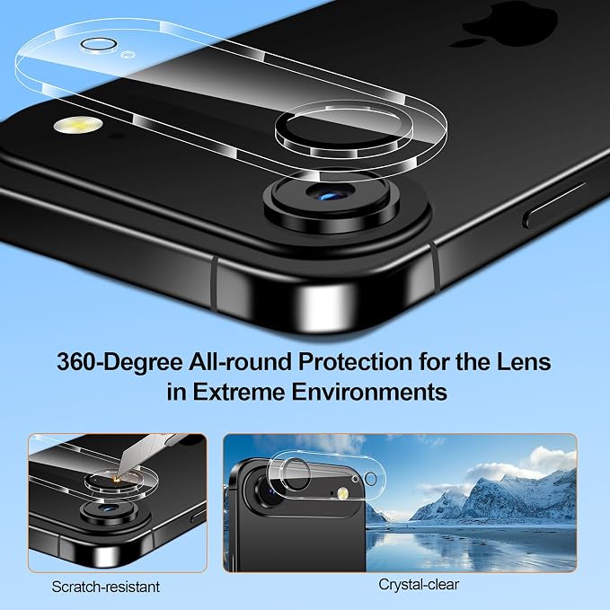 QHOHQ 3 Pack Screen Protector for iPhone Air + 3 Pack Camera Lens Protector