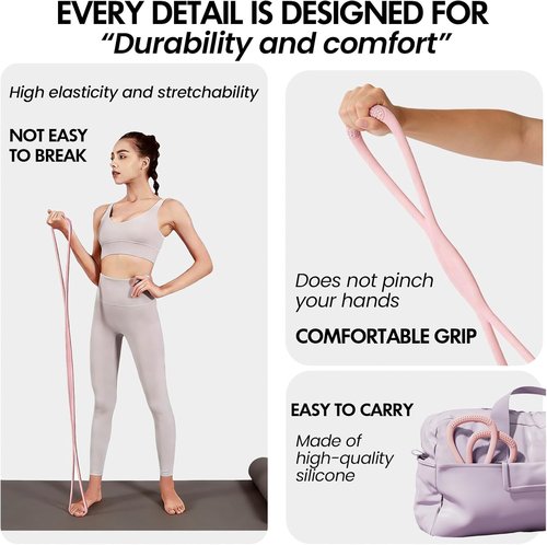 Figure 8 Resistance Band - Non-Slip Handles for Home Gym, Yoga & Physical Therapy | Ideal for Men & Women
