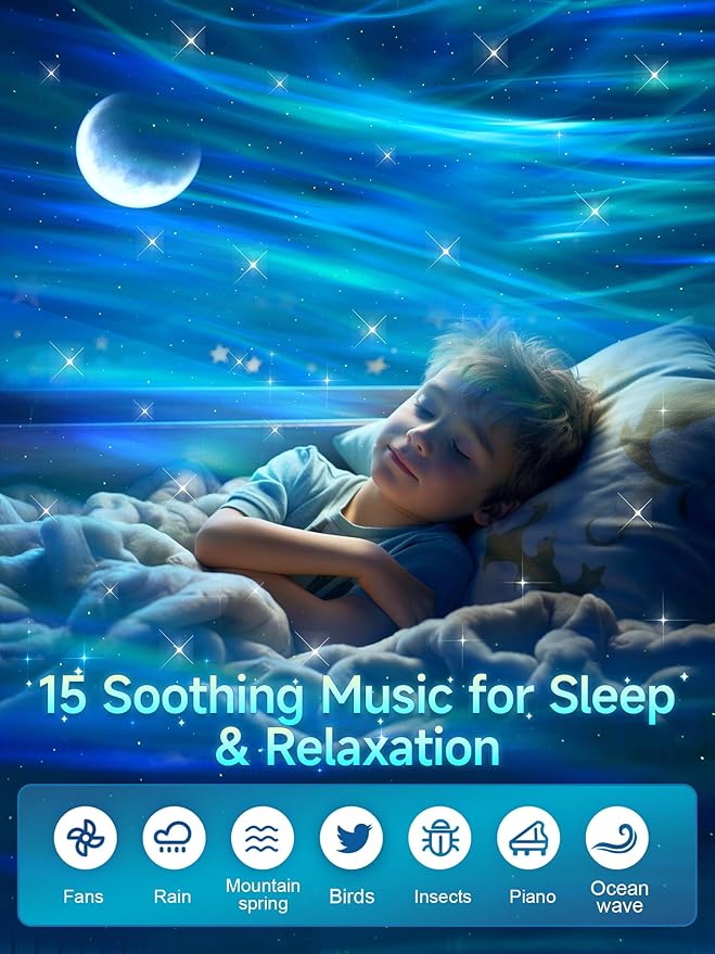 Northern Lights Projector Birthday Gifts for Him Galaxy Projector for Bedroom, 300+Colors Modes Aurora Light,15White Noise&Bluetooth Star Projector Galaxy Lights, Remote Ambient,Gifts for Boy