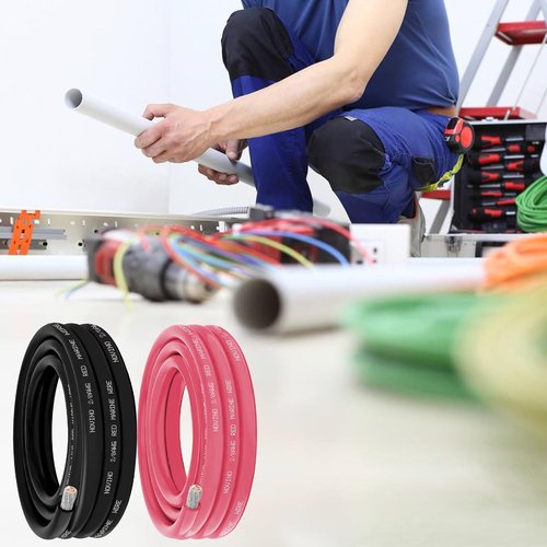 **2/0 AWG Marine Wire - 10FT Red & Black Tinned Copper Cable for Boats, RVs, and Solar Applications**