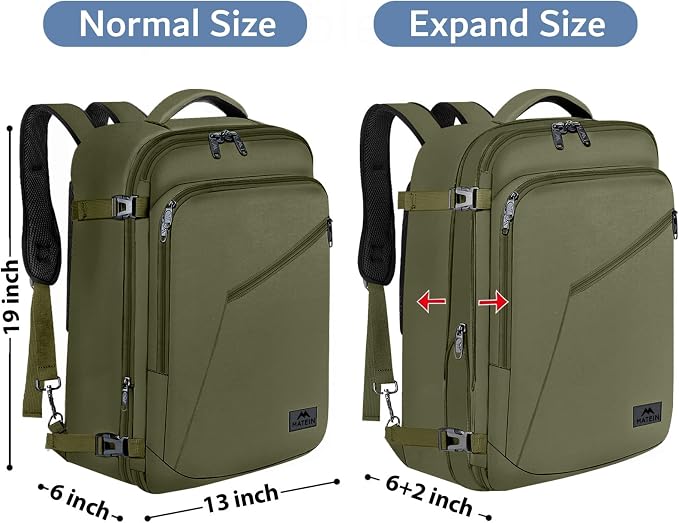 MATEIN Expandable Air Travel Backpack, Light Weight Carry on Backpack
