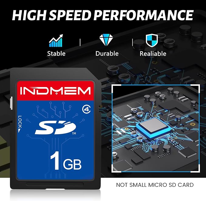INDMEM SD Card 1GB, 6 Packs Class 4 1GB Flash Memory Card MLC Standard Secure
