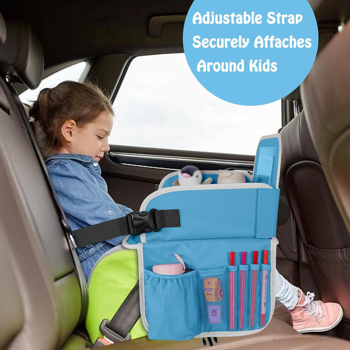 MENZOKE Kids Travel Tray for Boys or Girls, Travel Tray for Kids Car Seat