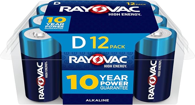 Rayovac High Energy D Batteries, Alkaline D Cell Batteries