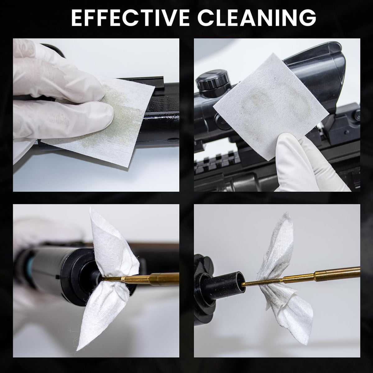 Skiennix Gun Cleaning Patches - Highly Absorbent Cotton for .25 Cal to 10/12 Ga Firearms | 480 PCS