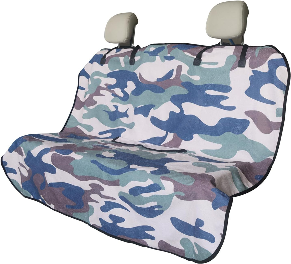 Sweat Towel Car Seat Cover Protector Front Seats for Gym Workout, Running, Swimming, Beach and Hiking, Waterproof Universal Seat Cover for Car, Trucks, Van & SUV (1, Camouflage, Rear Seat)