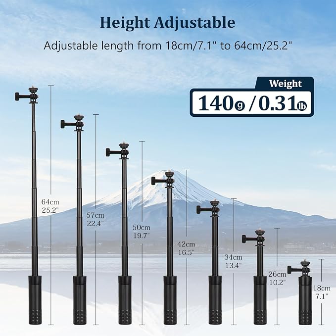 HSU Tripod Stand + Selfie Stick Pole