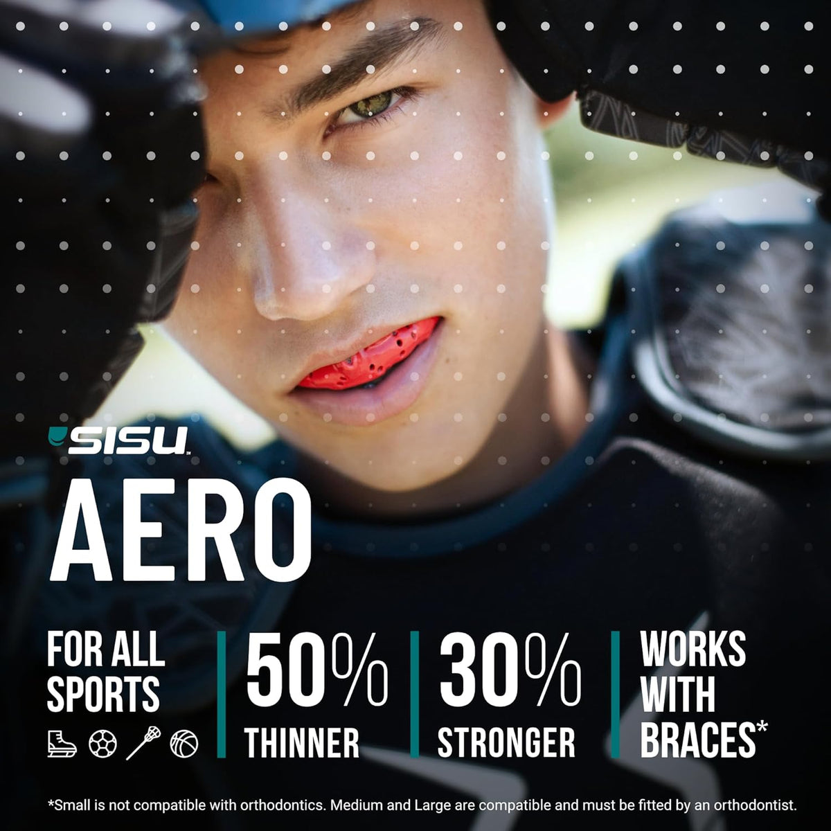 SISU Aero Small Mouthguard - Noble Navy | 30% Stronger Protection for Lacrosse, Football & Hockey