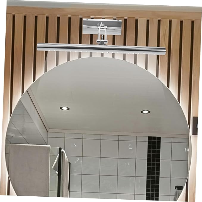 Silver LED Bathroom Mirror Light Fixture Waterproof Anti-Fog Wall Lamp for Vanity Modern Design Dimmable Function for Makeup and Bathroom Decor