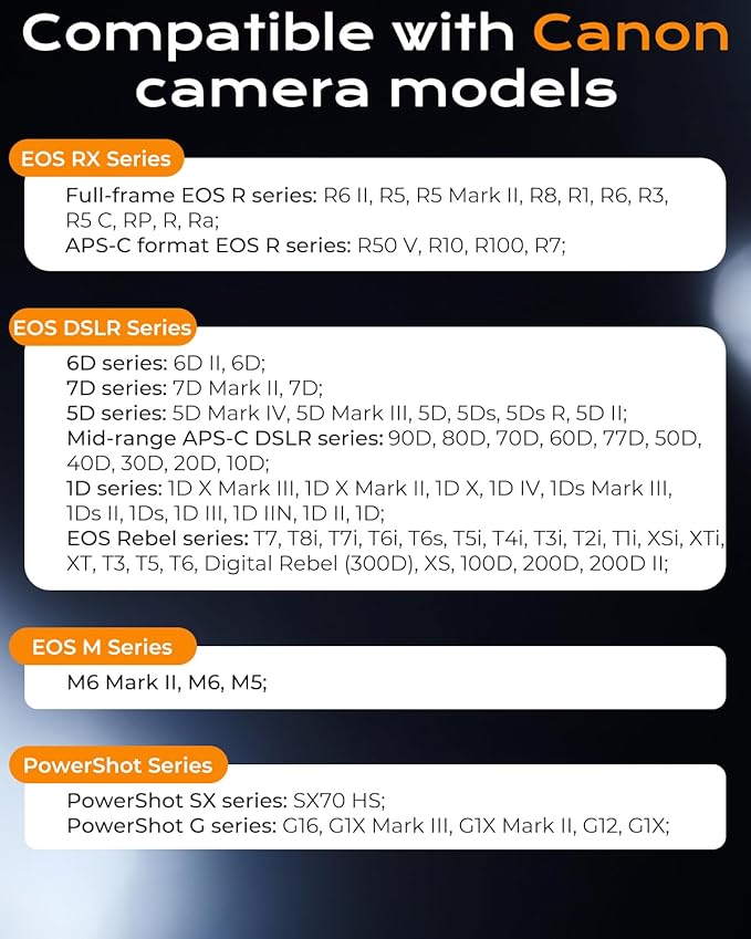 for Canon Camera Rechargeable Remote Shutter Release