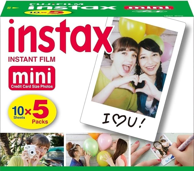 Fujifilm Instax Mini Instant Film, 10 Sheets x 5 Packs