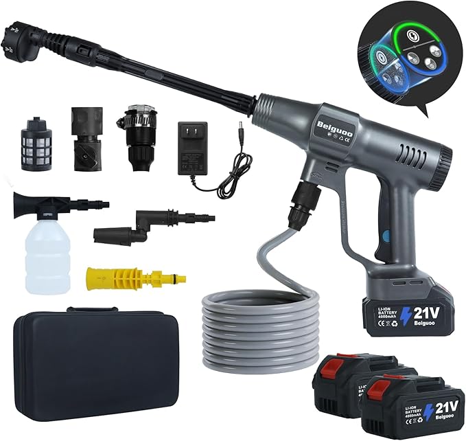 Cordless 1450 PSI Pressure Wassher Brushless, 2 * 4000mAH Batteries