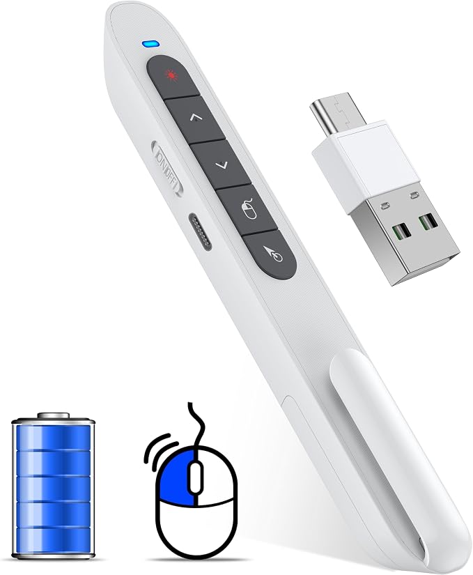 2 in 1 USB Type C Wireless Rechargeable Presenter Remote