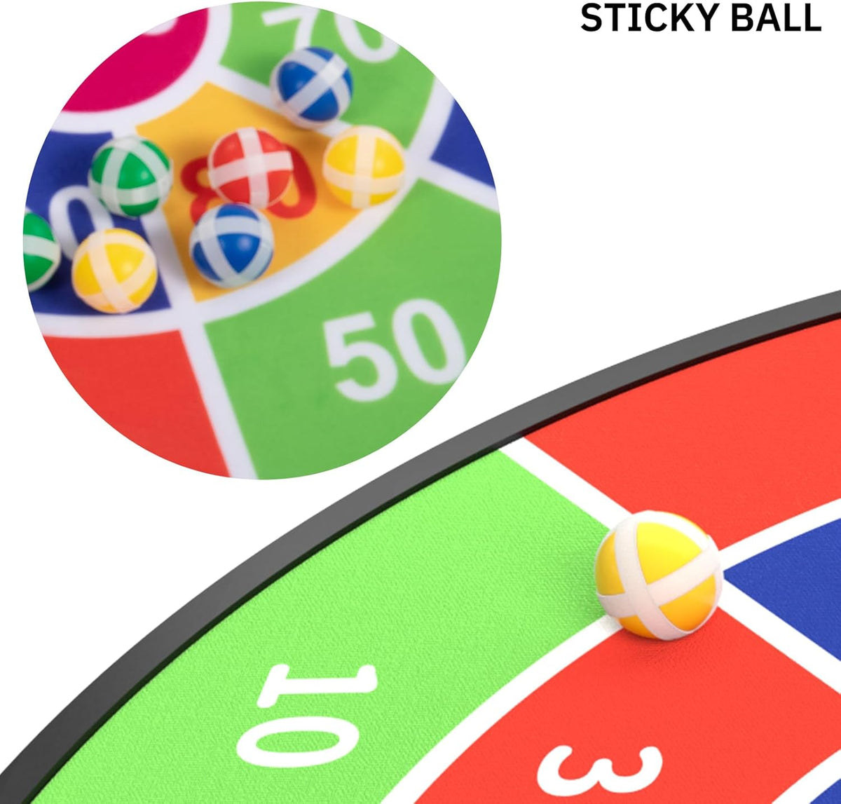 TEMI 29" Large Dart Board - Fun Indoor & Outdoor Game with 20 Balls | Perfect Birthday Gift for Kids Ages 3-12