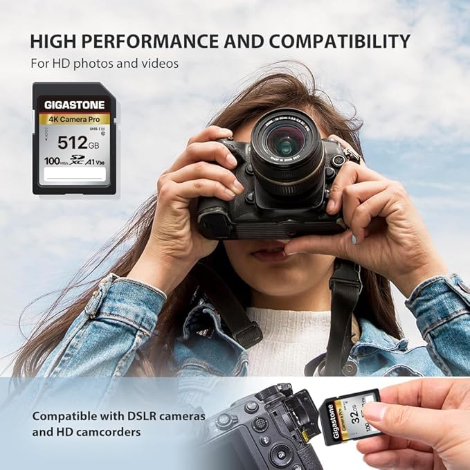 【5-Years Data Recovery】 GIGASTONE 512GB SD Card