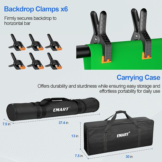 EMART 10X10 FT Green Screen Backdrop Kit, Photography Umbrella