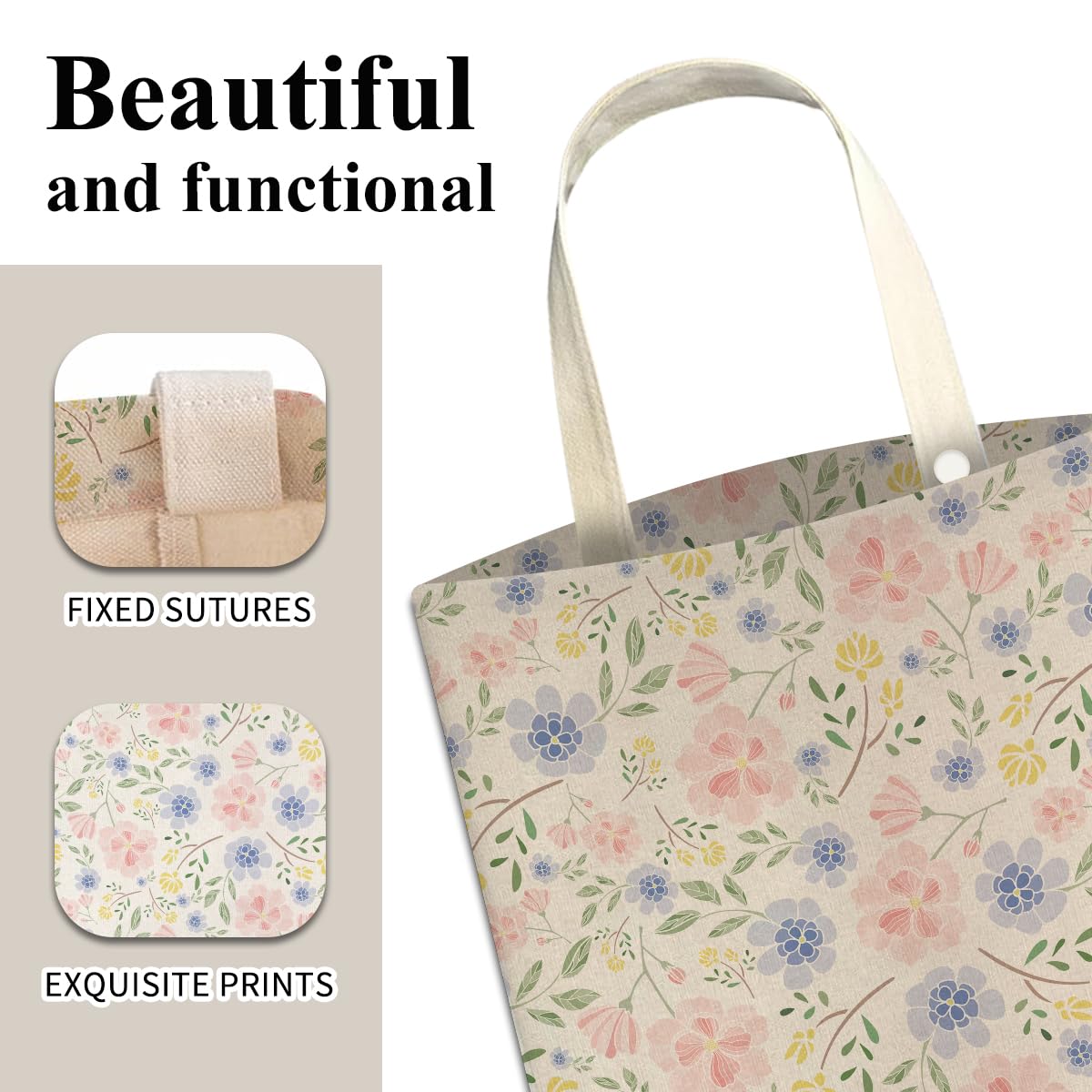 Car Trash Can, Cute Car Trash Bag, Hanging Car Organizer and Storage Bag, Trash Bin for Car Accessories, Vehicle, Travelling, Camping Cute Pastel Floral