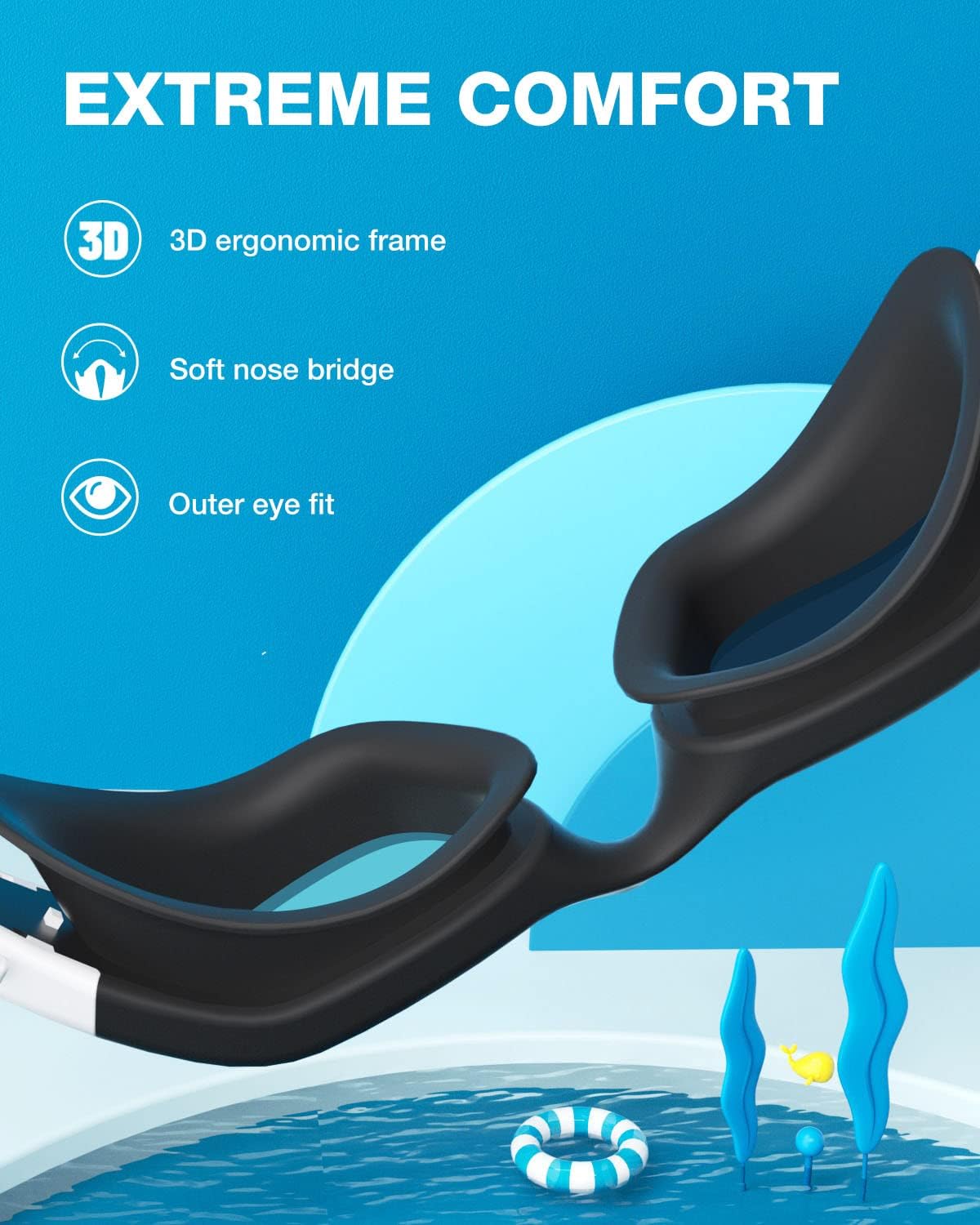 ZIONOR Kids Swim Goggles - G1 MINI UV Protection & Anti-Fog Design for Ages 6-14