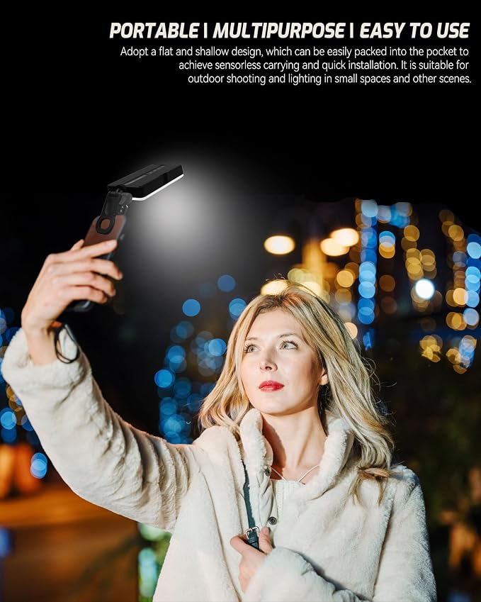 Portable Selfie Light for iPhone: 90 LED Rechargeable Phone Fill Lights