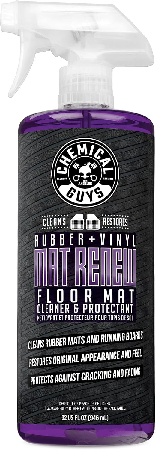 Chemical Guys Rubber and Vinyl Floor Mat Cleaner and Protectant, 32 oz | For cars, trucks, SUVs, and RVs, dry-touch cleaner protectant for rubber and vinyl mats, dissolves and releases dirt and oil