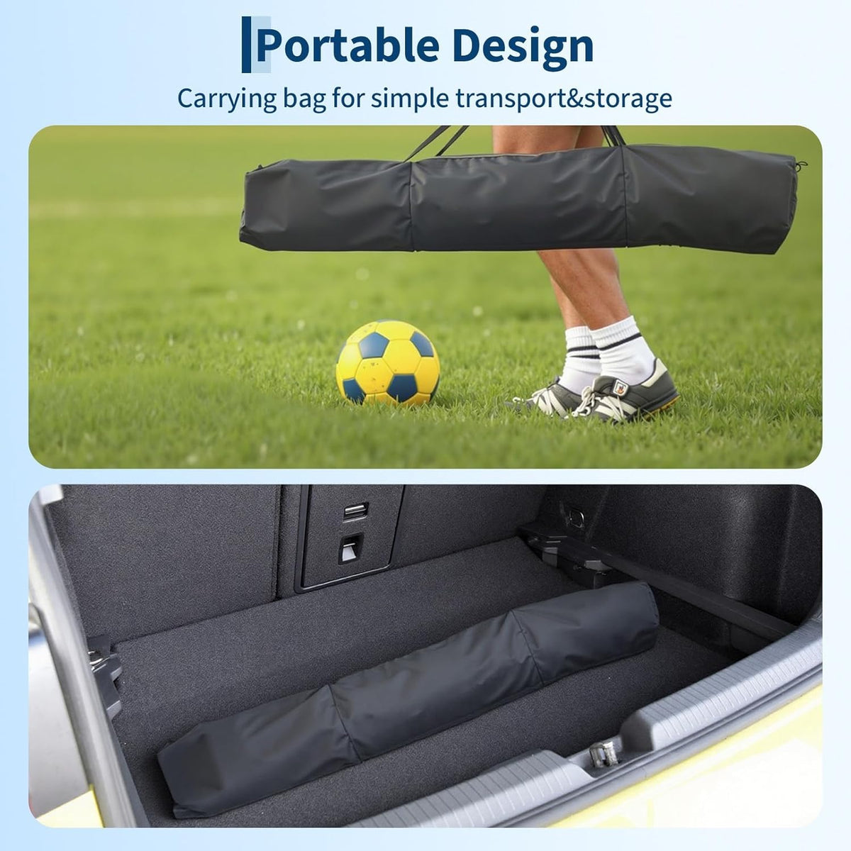 Soccer Goal | Portable 12x6 Ft & 6x4 Ft Set - Heavy Duty Metal Base, Quick Setup, Weather-Resistant