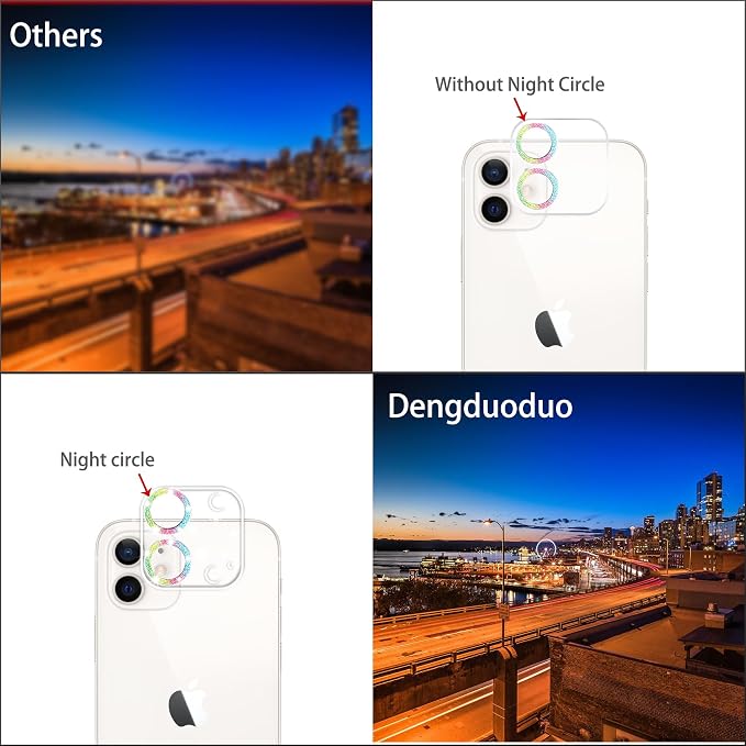 Dengduoduo 3 Pack Tempered Glass Camera Lens Protector