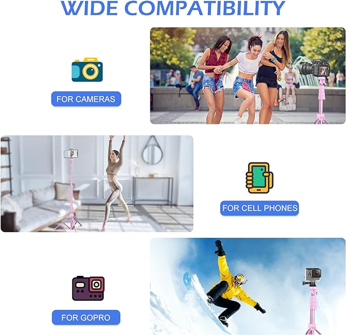 Sensyne 62" Phone Tripod & Selfie Stick, Extendable Cell Phone Tripod Stand