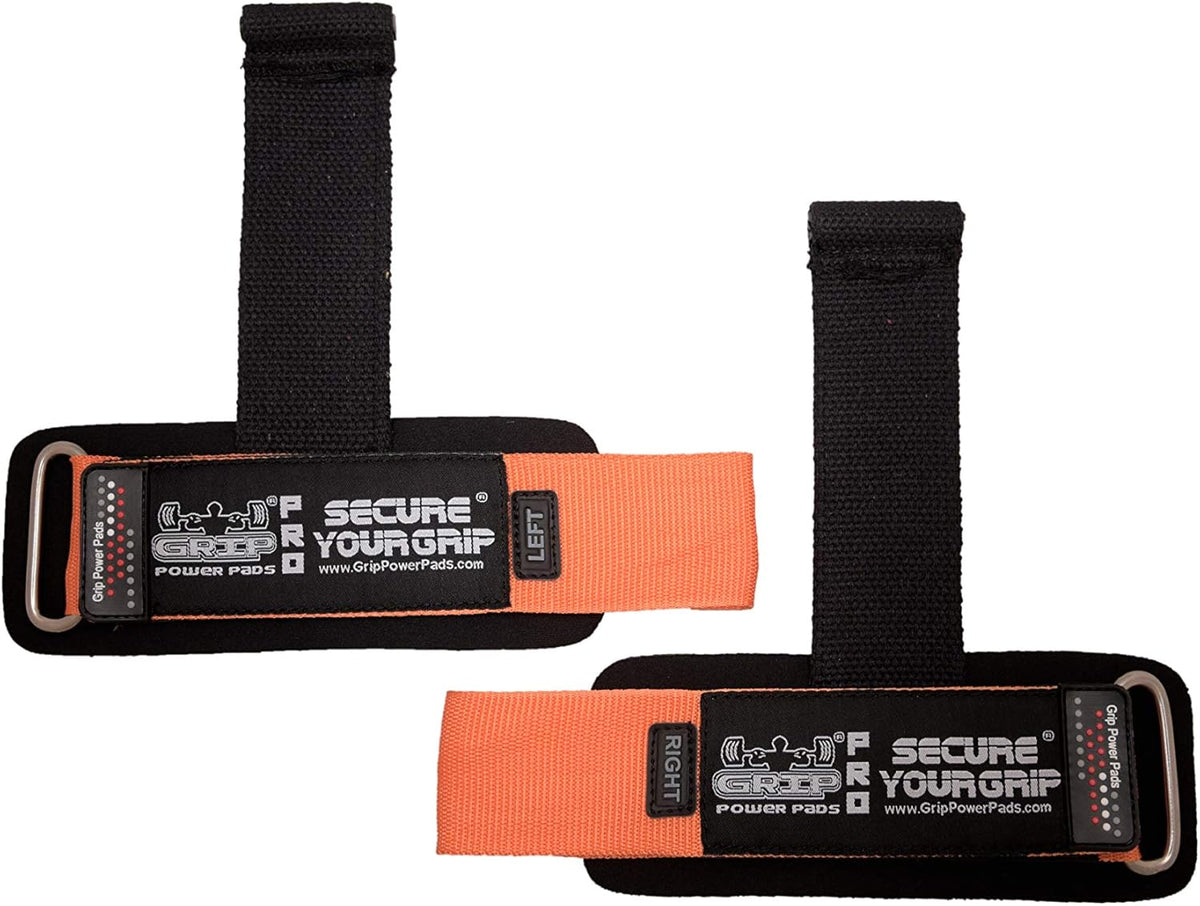 Skiennix Neoprene Padded Wrist Wraps - Gym Lifting Dowel Straps for Weight Training | 2 Pack (Orange)
