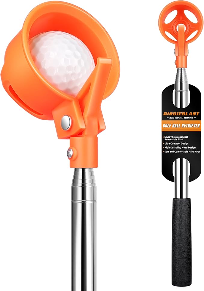 Golf Ball Retriever, 9Ft/12Ft/17Ft/20Ft Professional Stainless Steel Golf Ball Retriever, Telescopic Golf Ball Retriever for Water