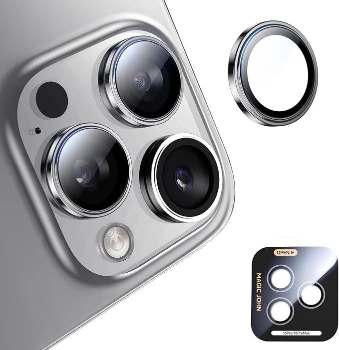MAGIC JOHN for iPhone 16 Pro Max/16 Pro Camera Lens Protector 9H Aerospace