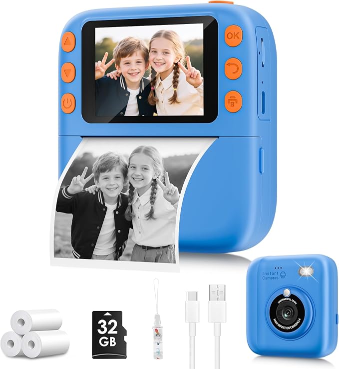Instant Print Camera for Kids, Christmas Birthday Gifts for Girls Boys