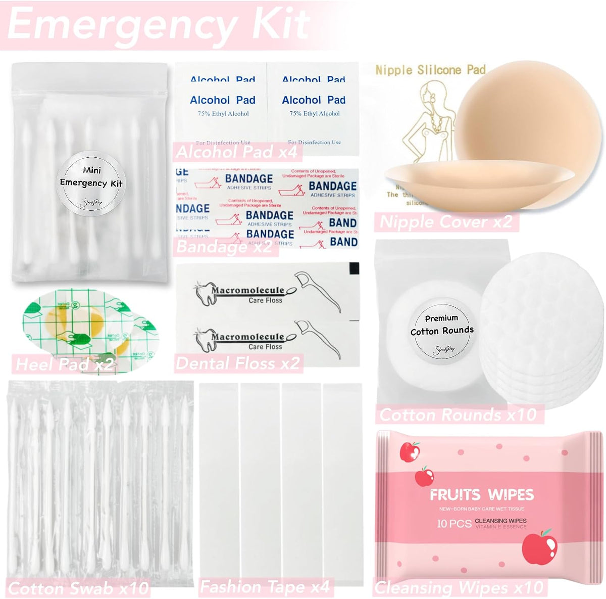 Women's Emergency Kit for Weddings 29 Essential Items for Brides Daily Use All in One Travel Kit Personal Care Survival Set for Team Bride