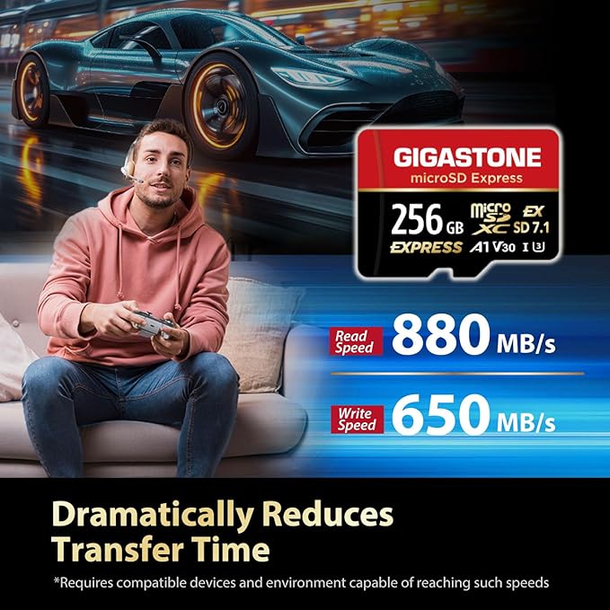 【Designed for Switch 2】 GIGASTONE 256GB microSD Express R/W 880/650MB/s SDXC