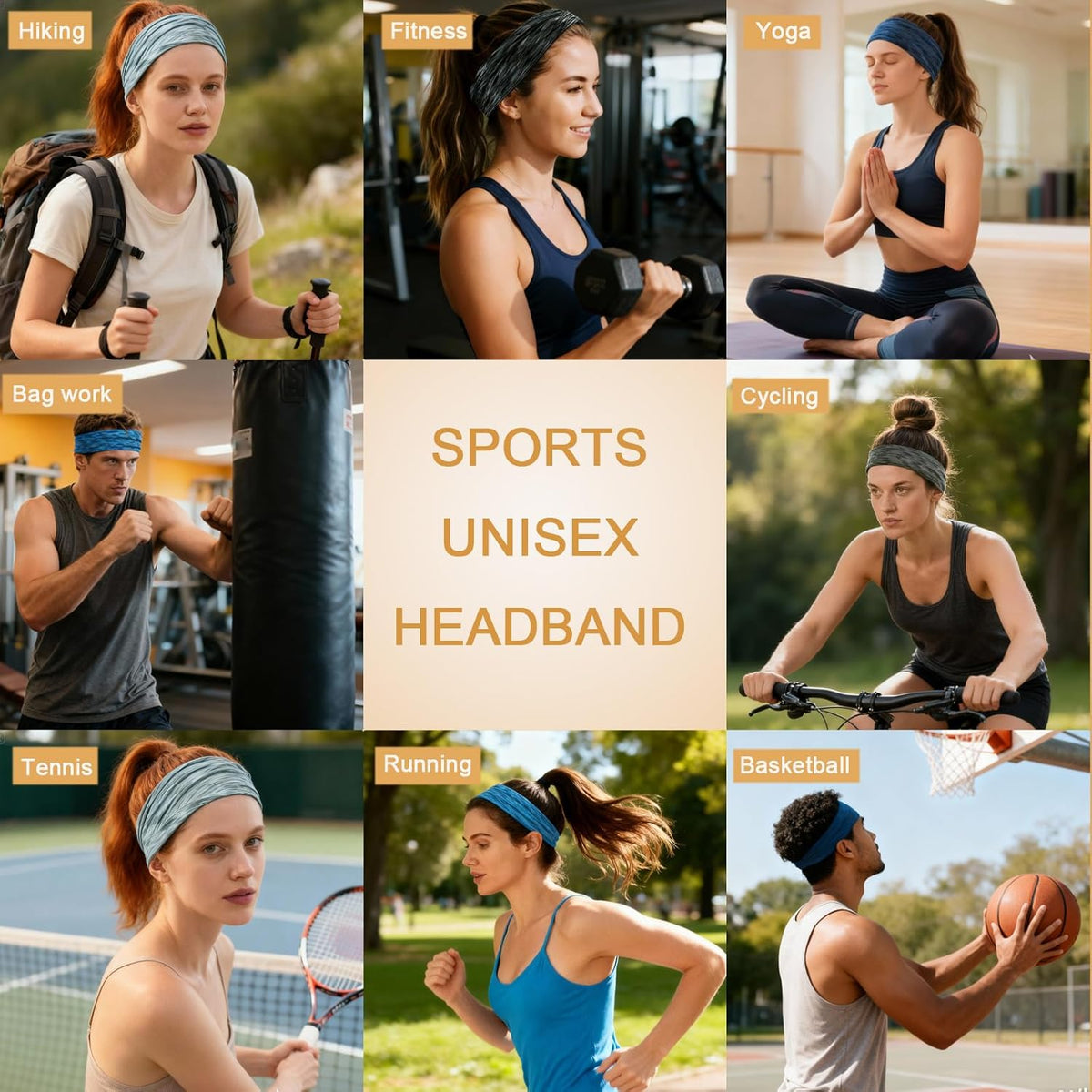 Skiennix Wide Headbands for Women - No Slip Hair Bands for Sports & Yoga | Soft, Stretchy, Sweat-Wicking