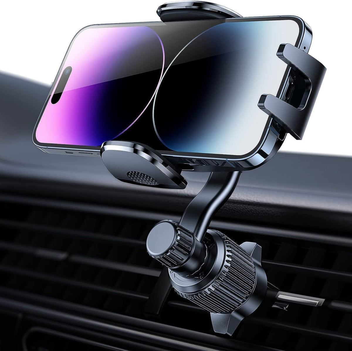 Rorhxia Car Vent Phone Mount, [Never Blocking Vent, Enjoy The Comfort of The A/C] Hands-Free Universal Extension Clip Air Phone Holder Car Fit for All Phones iPhone 17 16 15 14 13 12 Samsung More