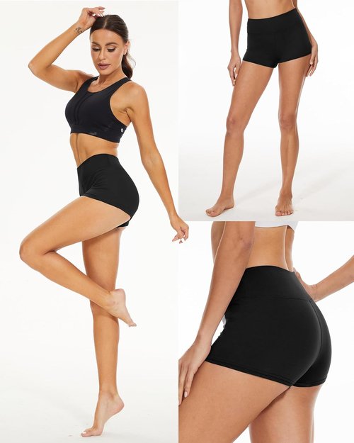 NexiEpoch Biker Shorts for Women - High Waisted Black Spandex | 3"/5"/8" Booty for Yoga & Dance Workout