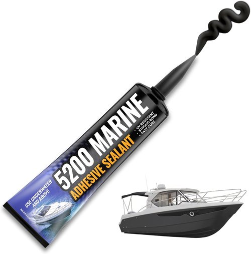FORTIVO 5200 Marine Sealant - Fast Cure, High Bond Strength, UV Resistant | Black 3oz for Boats & RVs