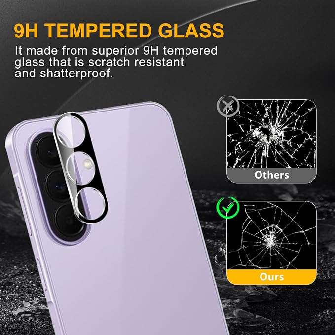 3 Pack Camera Lens Protector for Samsung Galaxy A57/A37 5G, Tempered Glass