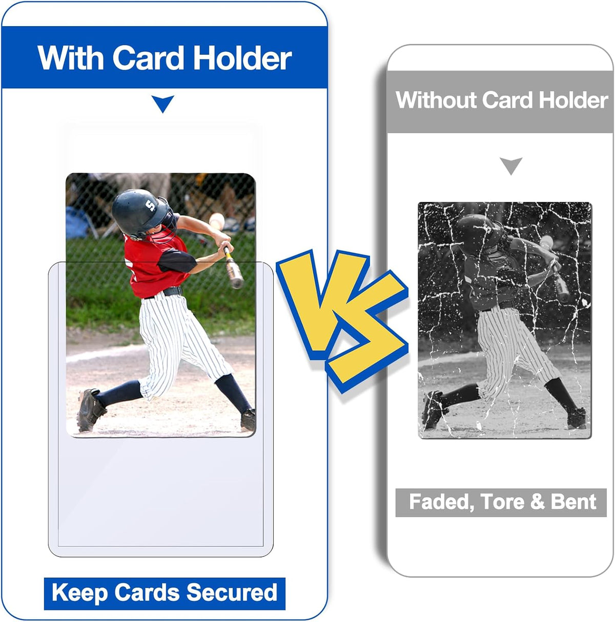 Sooez 35PT Card Sleeves - Rigid Hard Plastic Protectors for Baseball & Trading Cards | 3" x 4" Size