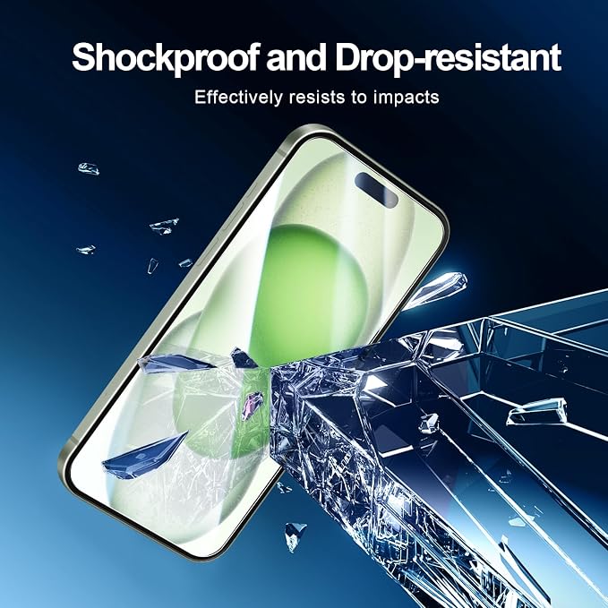 NEW'C 3x for iPhone 15 Plus Screen Protector+ 3x Camera Lens Protector