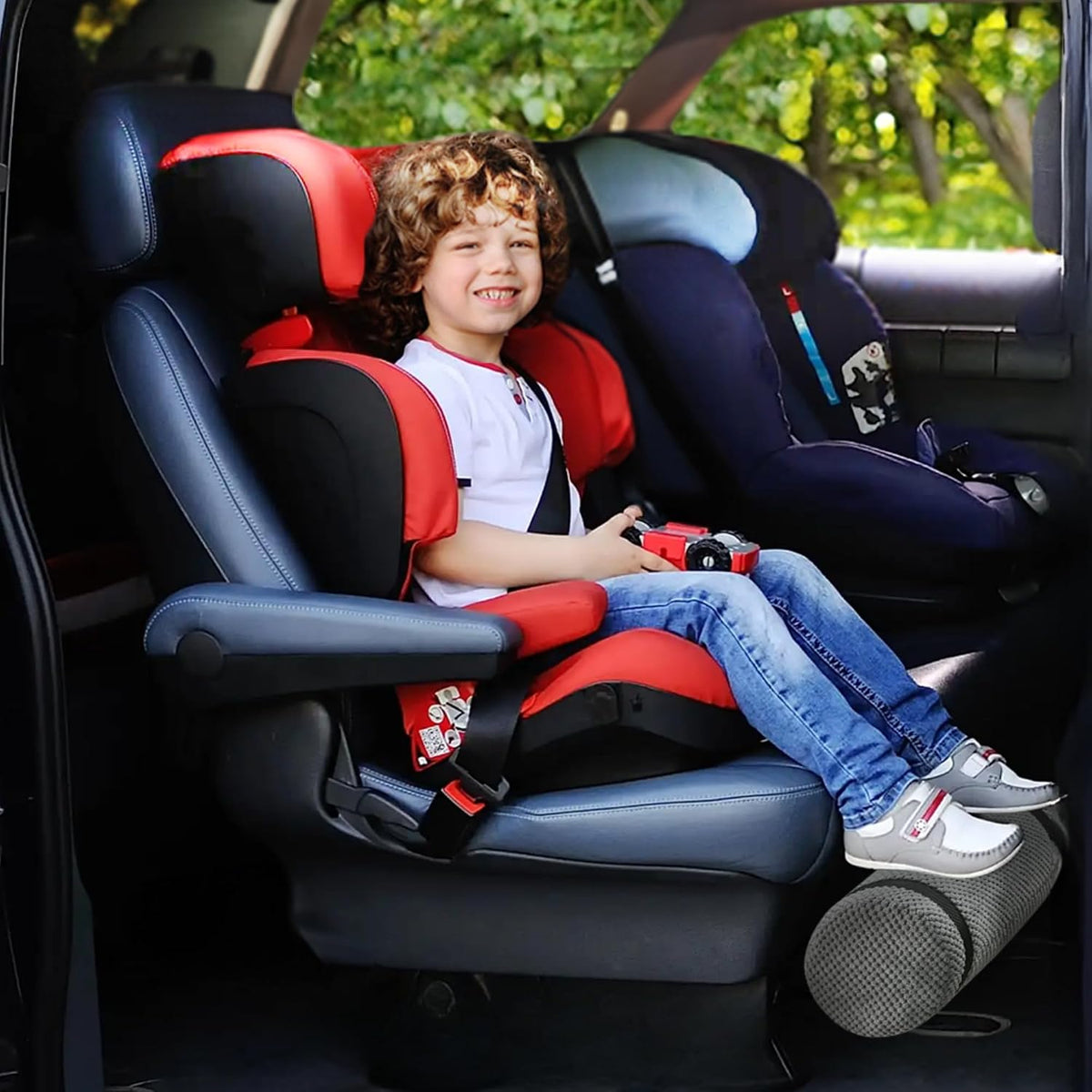 Car Seat Foot Rest, Grey, Extra Long Straps, Adjustable