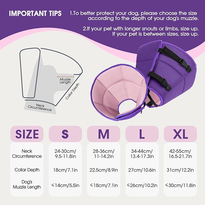 Dog Cone Collar After Surgery for Large Dogs, Adjustable Soft Cone for Dogs to Stop Licking, Professional Elizabethan Collar for Pet, Recovery Cones for Wound Healing & Hot Spots
