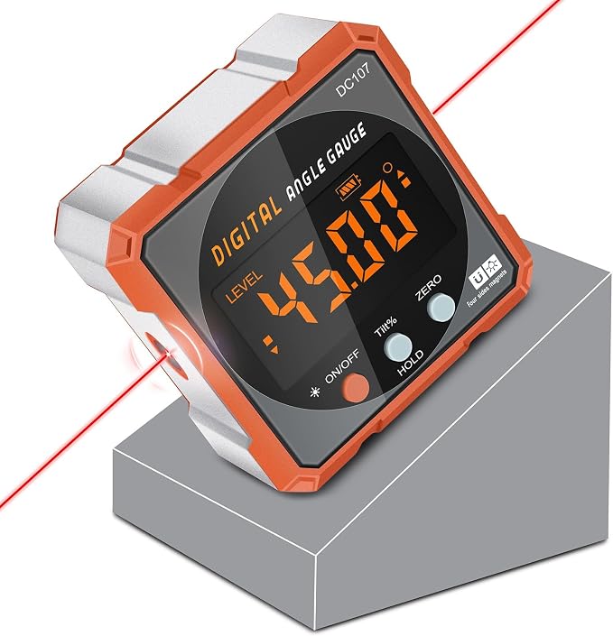 Digital Angle Finder Magnetic Electronic Angle Cube Dual Laser Gauge Digital
