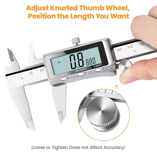 HARDELL Digital Caliper 12 Inch, Rechargeable All Metal Electronic Micrometer