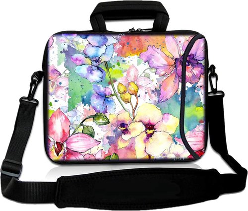 Icolor Laptop Shoulder Bag - Neoprene Messenger Briefcase for 14" to 15.6" Laptops | Adjustable Strap Included