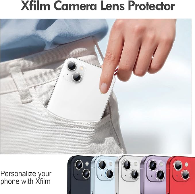 for iPhone 14 / iPhone 14 Plus Camera Lens Protector Bling, 9H Hardness