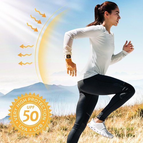 Isnowood Women's UPF 50+ Sun Protection Long Sleeve Swim Shirt - Athletic Rash Guard for Hiking & Running