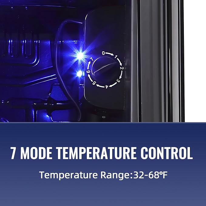 2.6 Cu.ft Mini Refrigerator with Glass Door Mini Beverage Refrigerator Soda Beer Cooler, LED Light Drink Fridge for Home/Office/Dorm Black
