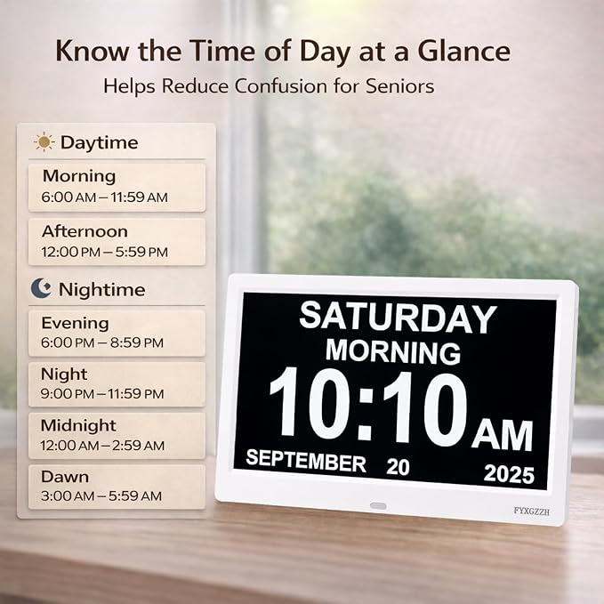 11.5'' Dementia Clocks for Seniors Extra Large, Senior Clocks