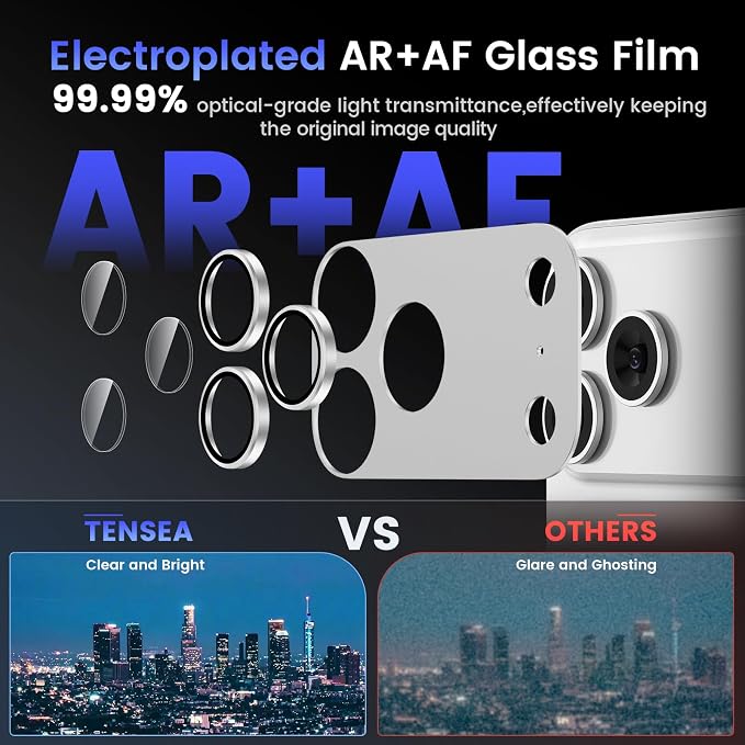 Tensea for iPhone 17 Pro Camera Lens Protector, Metal Aluminum Alloy Tempered